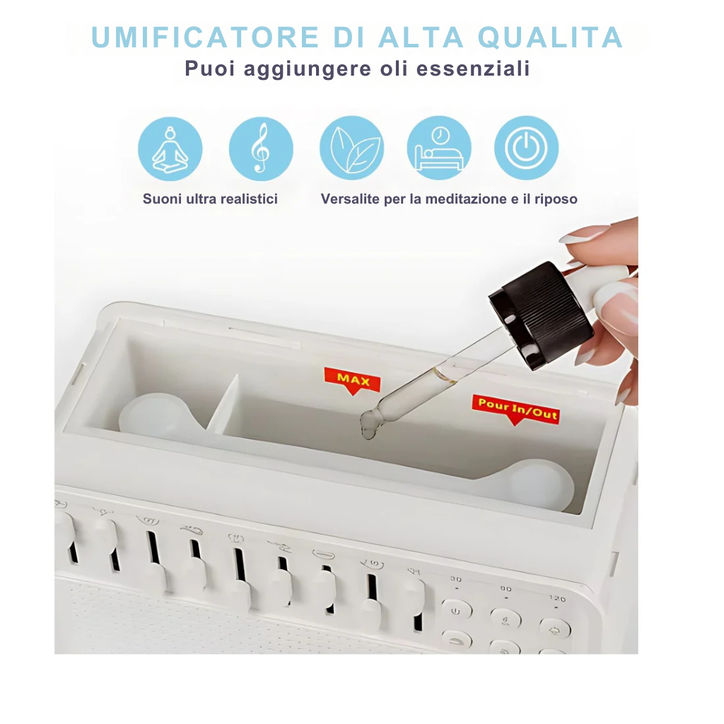Umidificatore con Suono Bianco