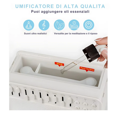 Umidificatore con Suono Bianco