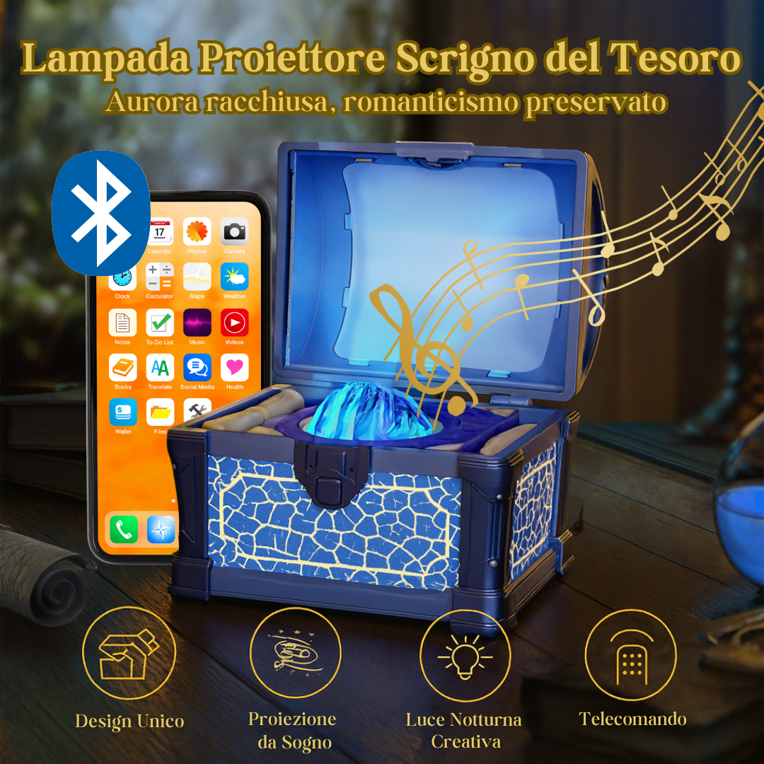Cofanetto Proiettore di Aurore con suoni rilassanti