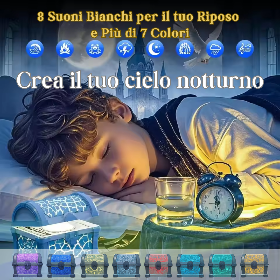 Cofanetto Proiettore di Aurore con suoni rilassanti